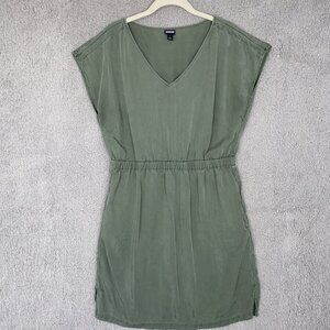 Patagonia June Lake Dress Women’s Sz L‎ Green Casual Stretch Pull-On Travel